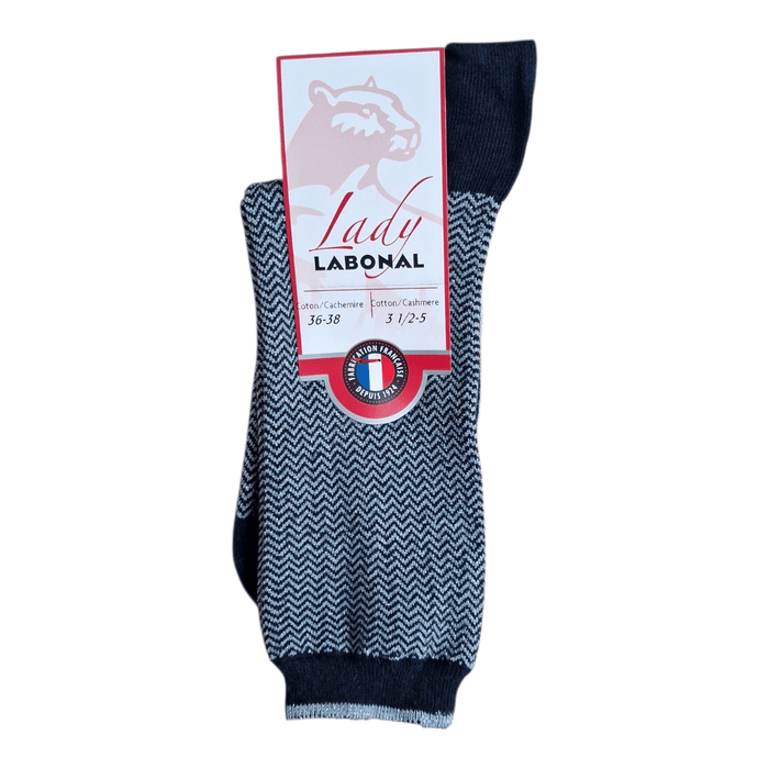 Chaussettes pour Femme en Coton - Contient du cachemire - Marine/Ciel - 36-38 (A0121)
