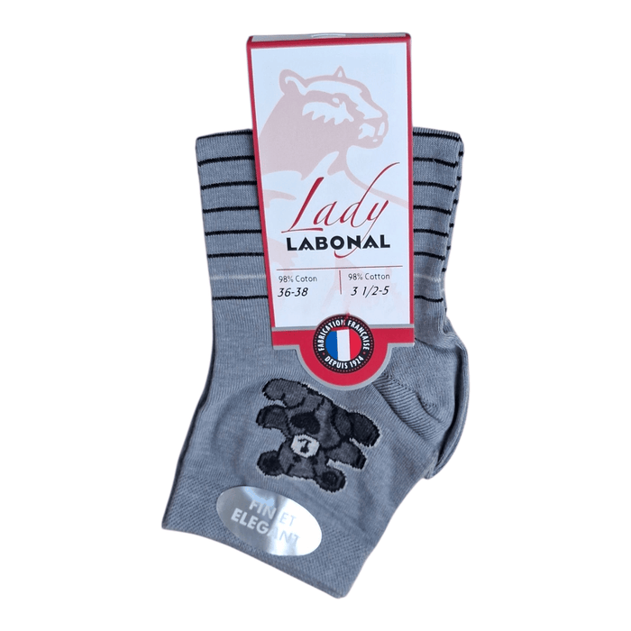 Socquettes pour Femme en Coton - Touché doux - Gris - 36-38 (A0122)