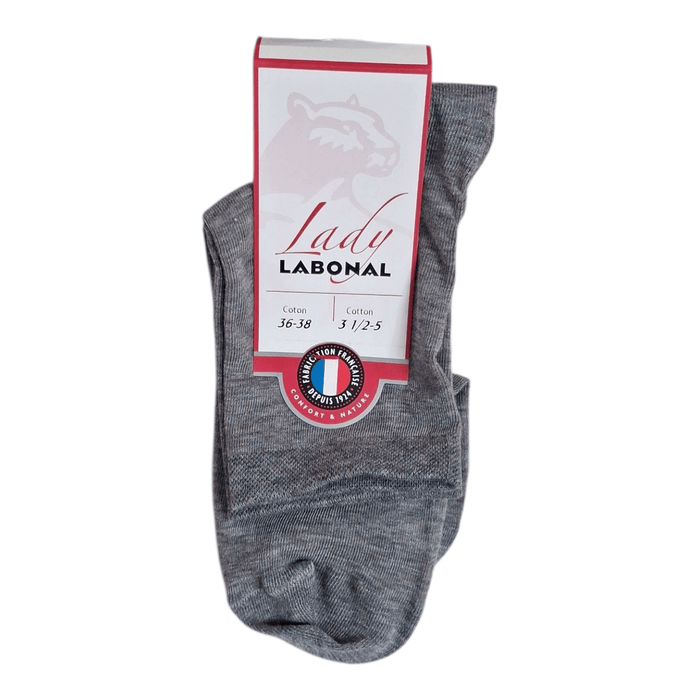 Socquettes pour Femme en Coton - Touché doux - Gris chiné - 36-38 (A0134)