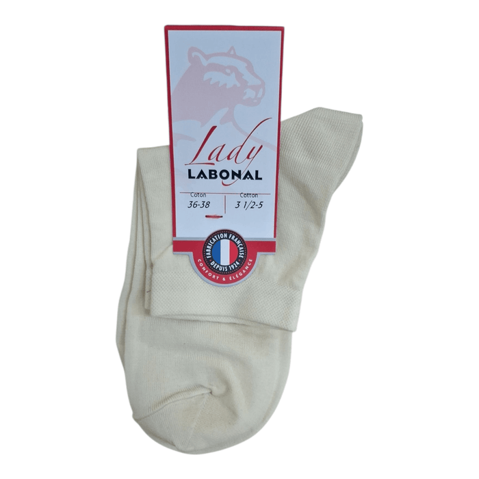 Socquettes pour Femme en Coton - Touché doux - Ecru - 36-38 (A0142)
