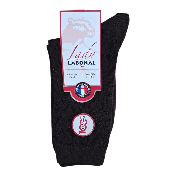 Chaussettes pour Femme en Laine - Contient de la soie - Marron - 36-38 (A0143)