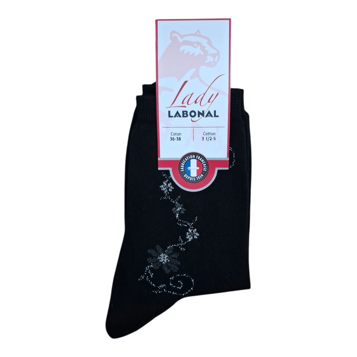 Chaussettes pour Femme en Coton - Touché doux - Noir - 36-38 (A0213)