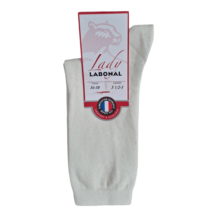 Chaussettes pour Femme en Coton - Matière recyclée - Ecru - 36-38 (A0233)