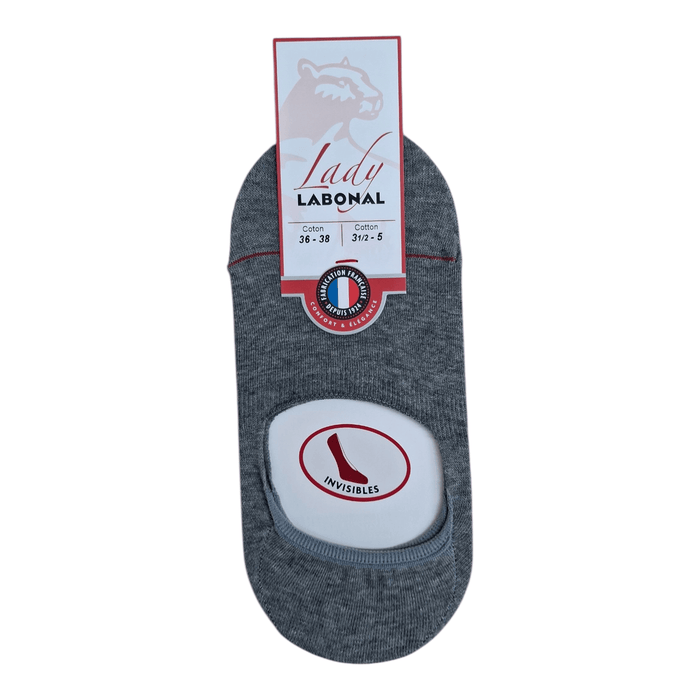 Invisibles pour Femme en Coton - Touché doux - Gris chiné - 36-38 (A0242)