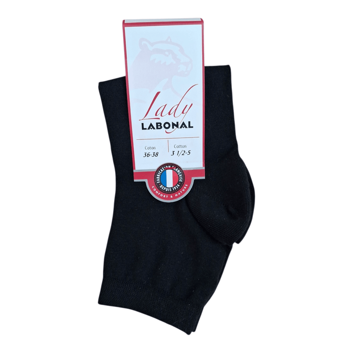 Socquettes pour Femme en Coton - Touché doux - Noir - 36-38 (A0244)