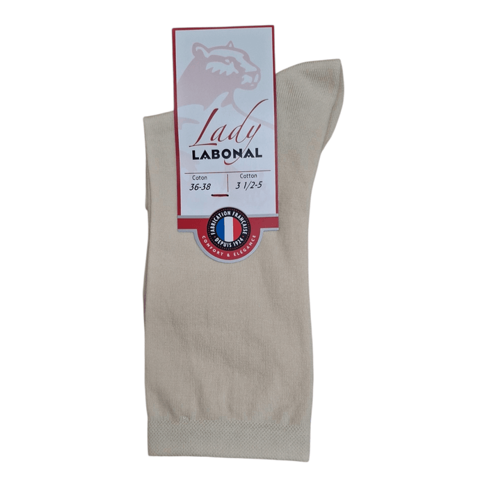 Chaussettes pour Femme en Coton - Touché doux - Ecru - 36-38 (A0314)