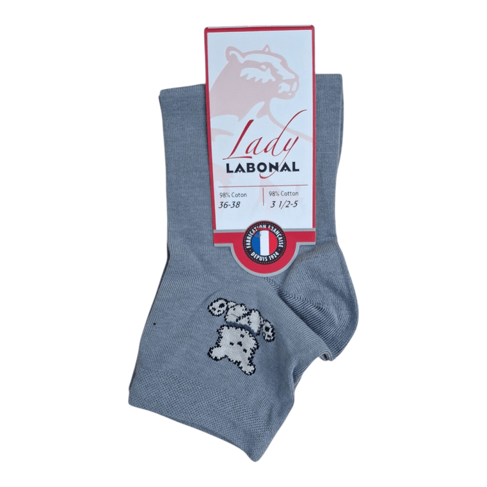 Chaussettes pour Femme en Coton - Touché doux - Gris - 36-38 (A0332)