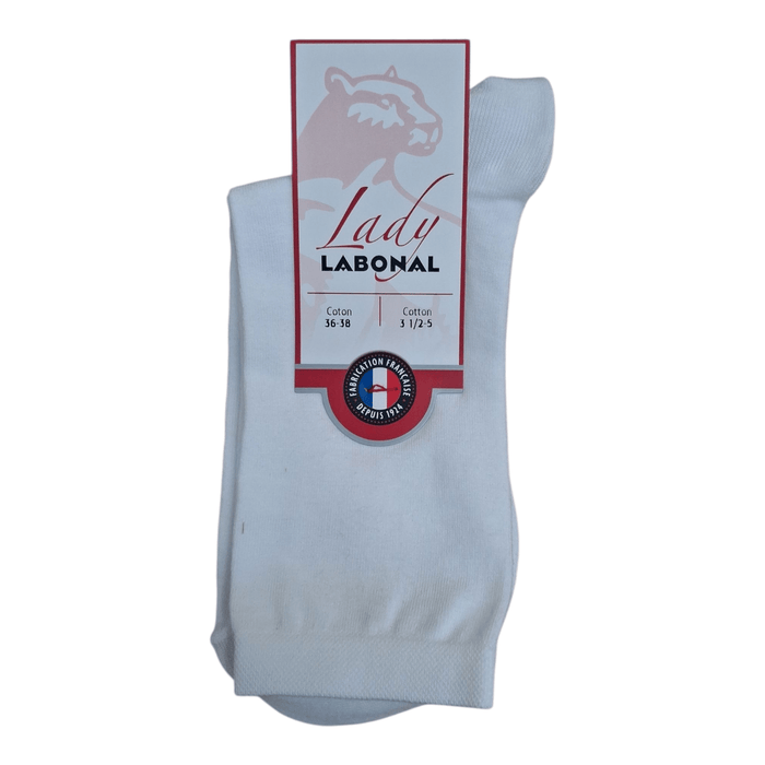 Chaussettes pour Femme en Coton - Touché doux - Blanc - 36-38 (A0341)