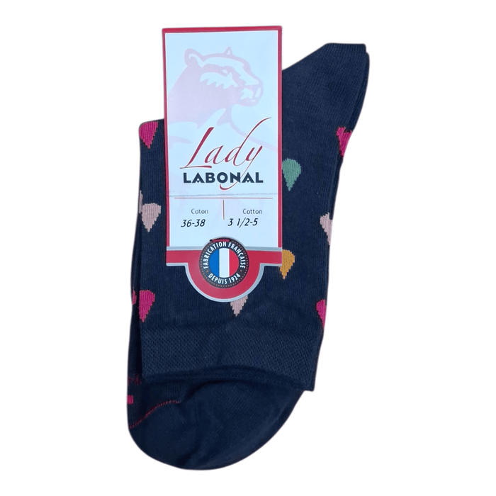 Chaussettes pour Femme en Coton - Touché doux - Marine - 36-38 (A0344)