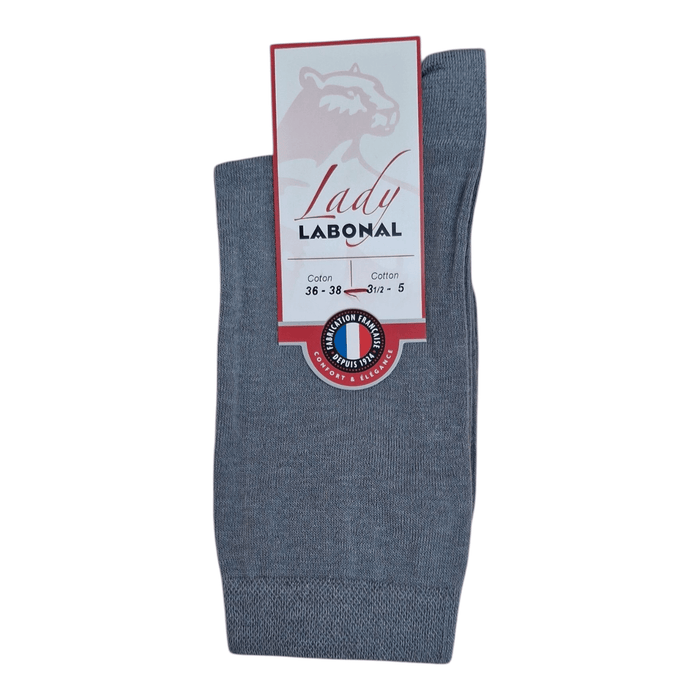 Chaussettes pour Femme en Coton - Touché doux - Gris - 36-38 (A0411)