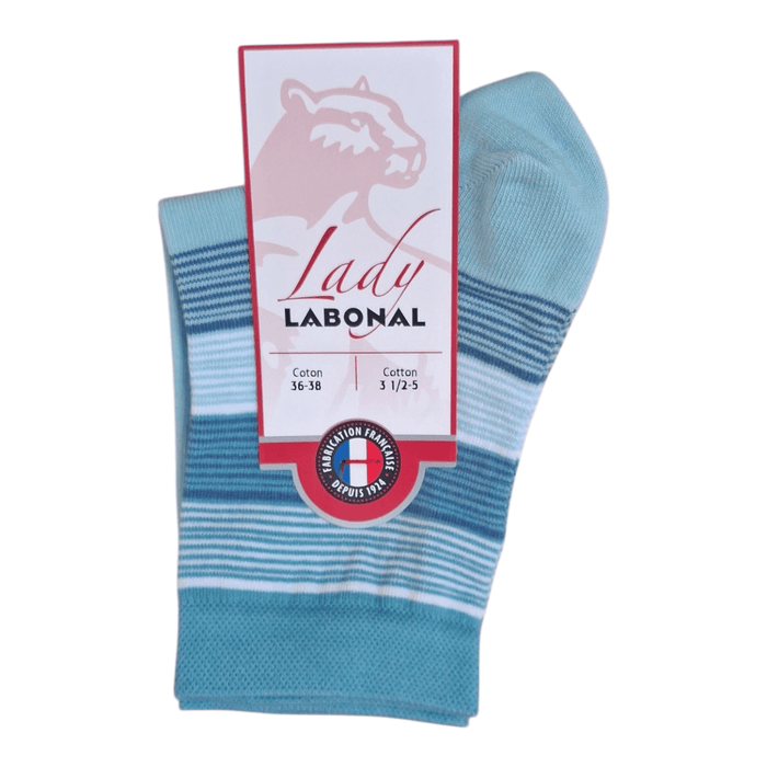 Chaussettes pour Femme en Coton - Touché doux - Bleu - 36-38 (A0423)