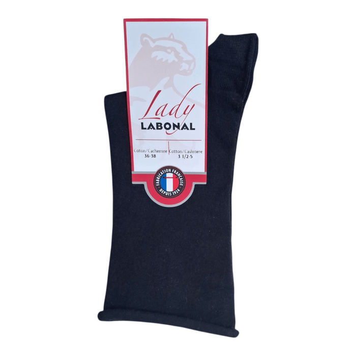 Chaussettes pour Femme en Coton - Contient du cachemire et de la soie - Marine - 36-38 (A0431)