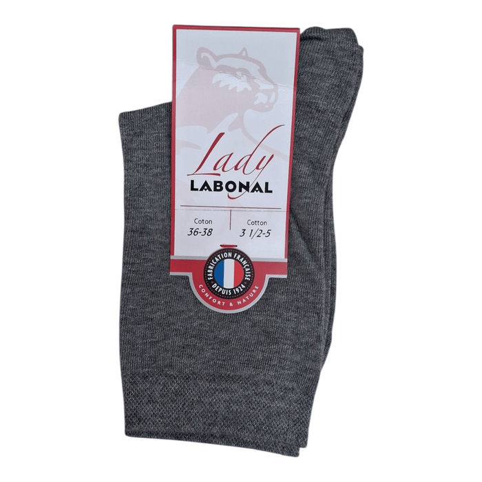 Chaussettes pour Femme en Coton - Contient du cachemire - Gris - 36-38 (A0513)