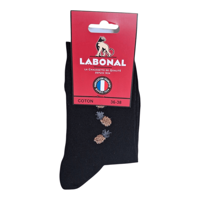 Chaussettes pour Femme en Coton - Touché doux - Noir - 36-38 (A0531)