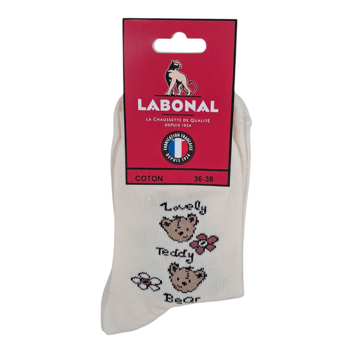 Chaussettes pour Femme en Coton - Touché doux - Ecru - 36-38 (A0544)