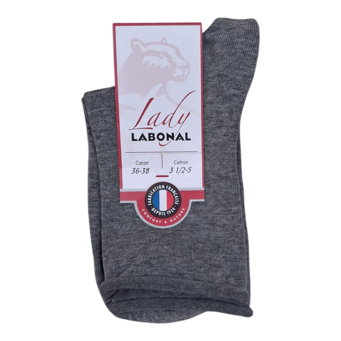 Chaussettes pour Femme en Coton - Touché doux - Gris - 36-38 (A0612)