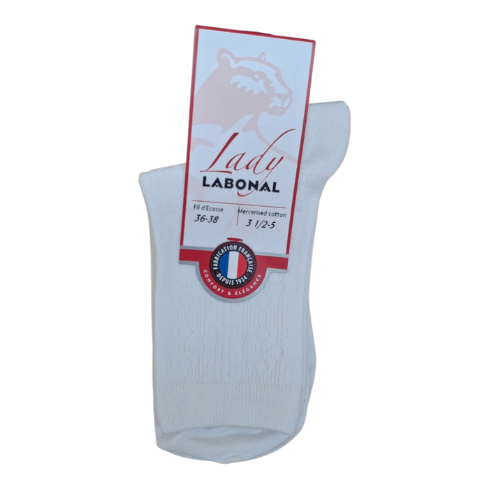 Socquettes pour Femme en Fil d'Ecosse - Résistant - Blanc - 36-38 (A0621)