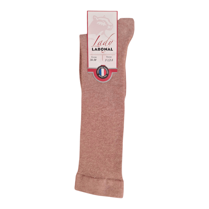 Mi-bas pour Femme en Viscose - Contient de l'angora - Rose chiné - 36-38 (A0623)