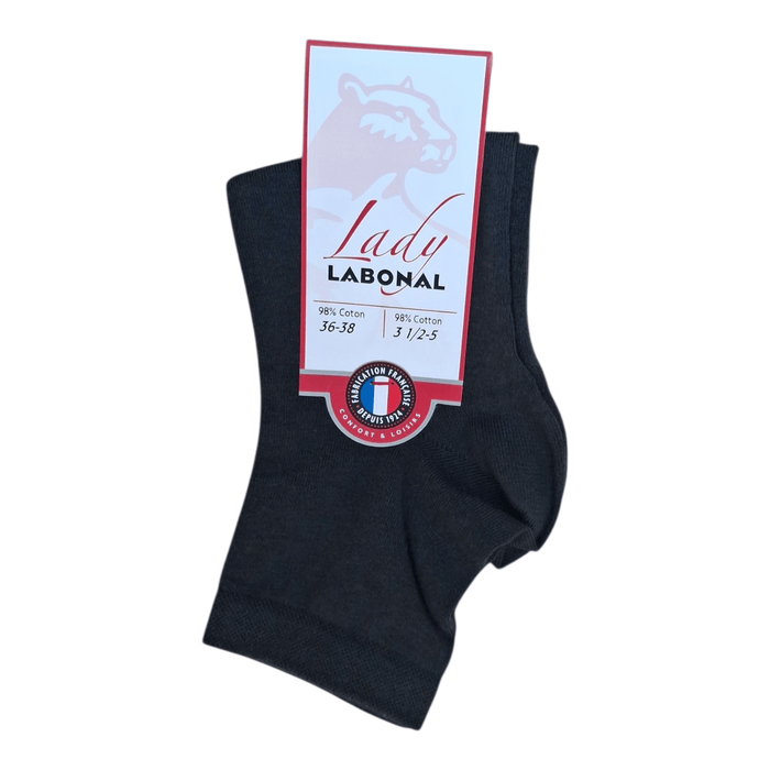 Socquettes pour Femme en Coton - Touché doux - Anthracite - 36-38 (A0624)