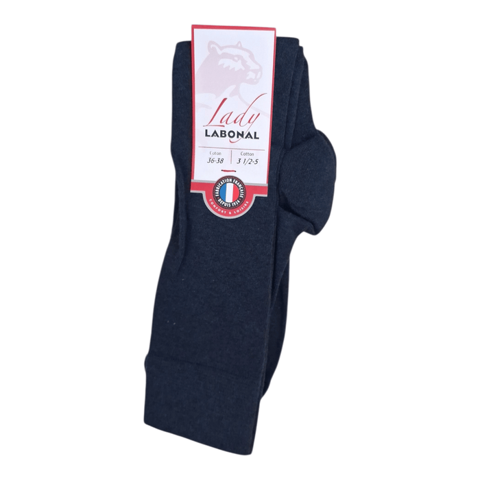 Mi-bas pour Femme en Coton - Touché doux - Marine chiné - 36-38 (A0632)