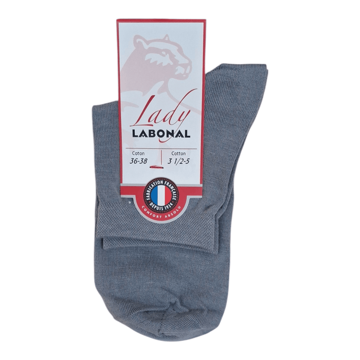 Socquettes pour Femme en Coton - Touché doux - Gris - 36-38 (A0634)