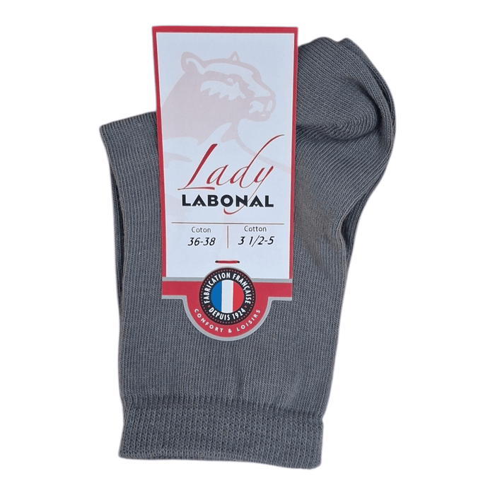 Chaussettes pour Femme en Coton - Touché doux - Gris - 36-38 (A0643)