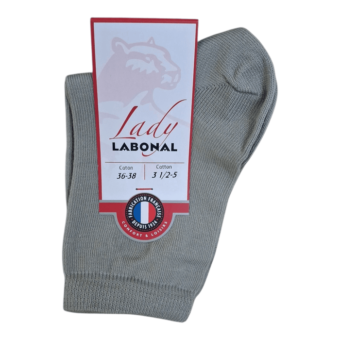 Chaussettes pour Femme en Coton - Touché doux - Gris clair - 36-38 (A0724)