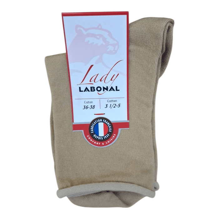 Chaussettes pour Femme en Coton - Touché doux - Beige - 36-38 (A0732)