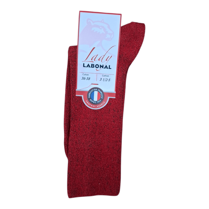 Chaussettes pour Femme en Coton - Non comprimant - Rouge - 36-38 (A0742)