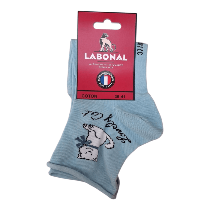 Socquettes pour Femme en Coton - Touché doux - Bleu - 36-41 (A0814)