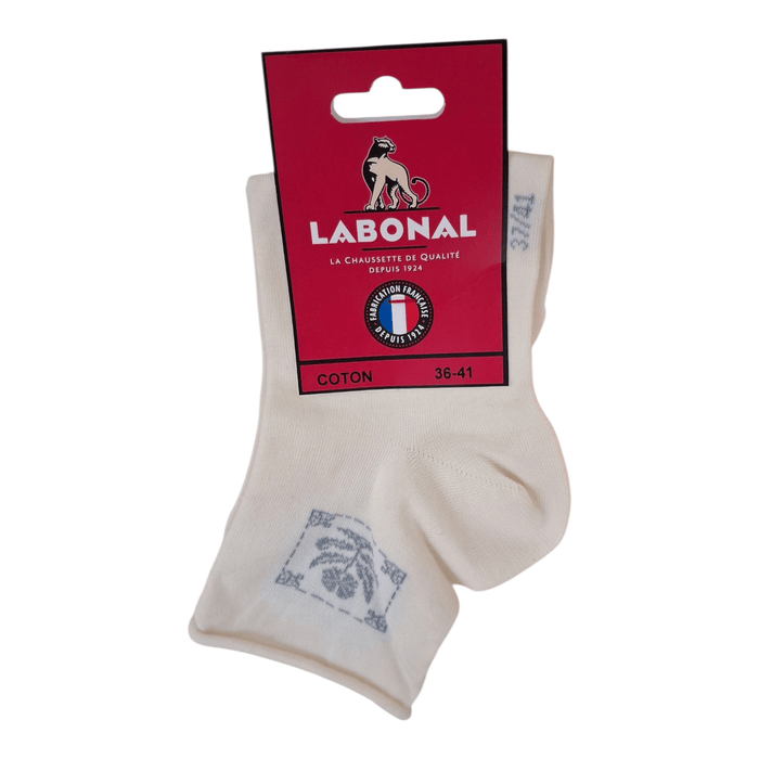 Socquettes pour Femme en Coton - Touché doux - Ecru - 36-41 (A0823)