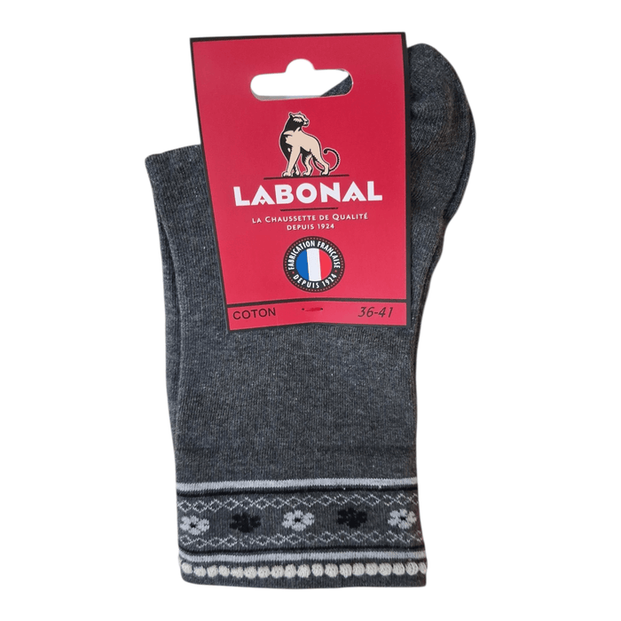 Chaussettes pour Femme en Coton - Touché doux - Gris - 36-41 (A0833)