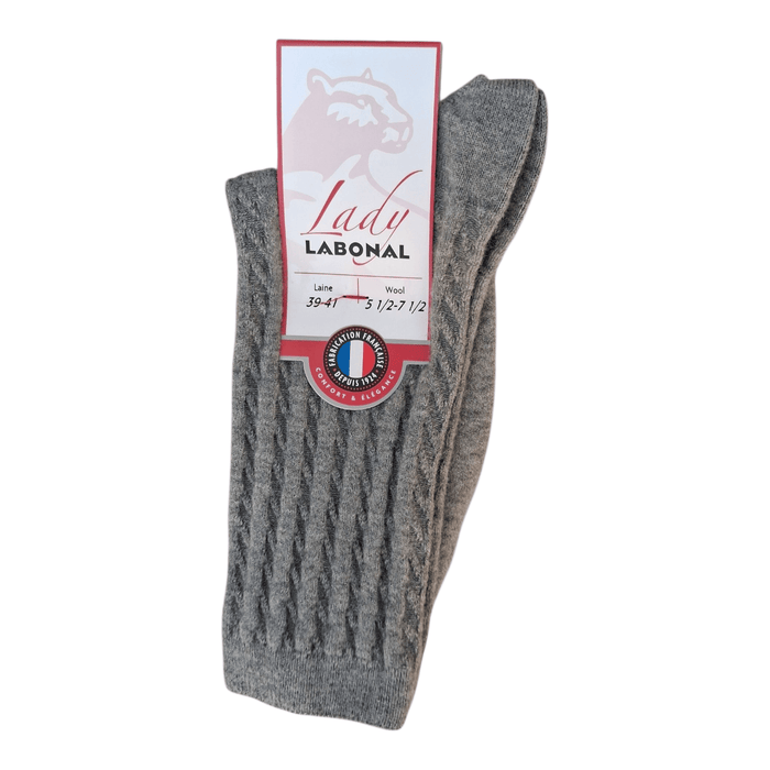 Chaussettes pour Femme en Laine - Contient du cachemire - Gris - 39-41 (A0842)