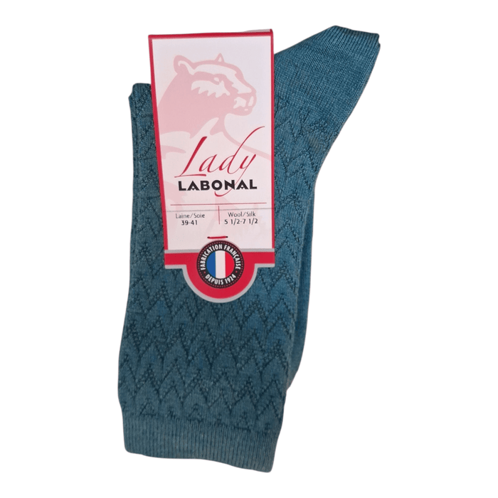 Chaussettes pour Femme en Laine - Contient de la soie - Vert - 39-41 (A0843)