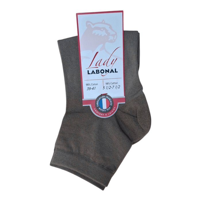 Socquettes pour Femme en Coton - Touché doux - Kaki - 39-41 (A0923)