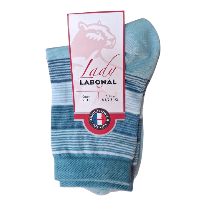 Chaussettes pour Femme en Coton - Touché doux - Bleu - 39-41 (A0924)