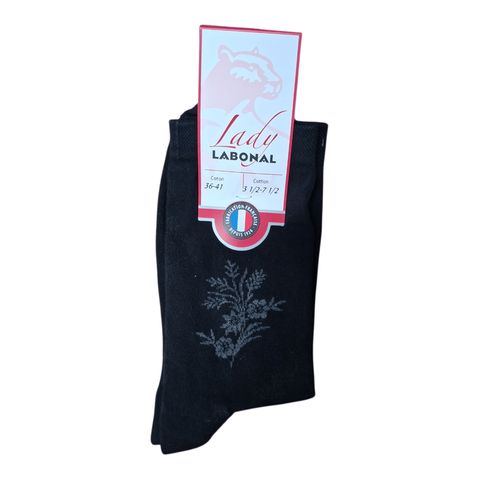 Chaussettes pour Femme en Coton - Touché doux - Noir - 36-41 (A1021)