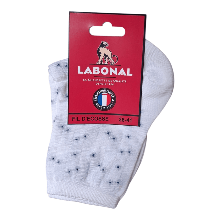 Socquettes pour Femme en Fil d'Ecosse - Résistant - Blanc - 36-41 (A1031)