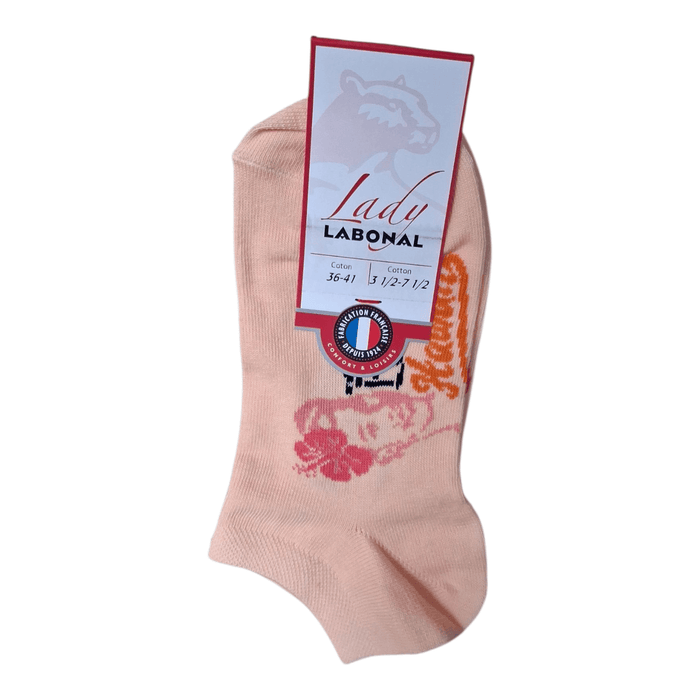 Mini-socquettes pour Femme en Coton - Touché doux - Orange - 36-41 (A1033)