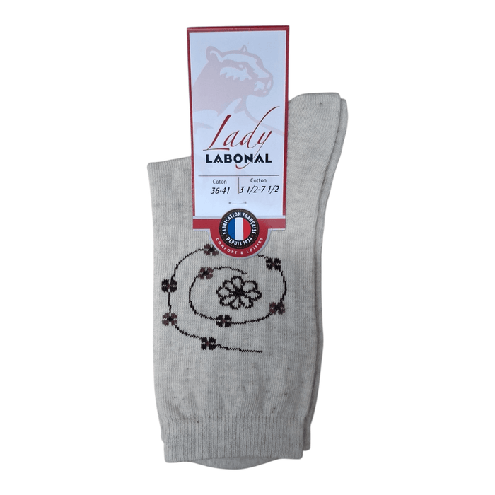 Chaussettes pour Femme en Coton - Touché doux - Beige - 36-41 (A1041)