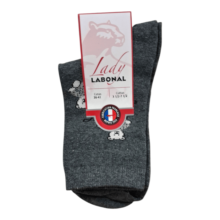 Chaussettes pour Femme en Coton - Touché doux - Gris chiné - 36-41 (B0142)