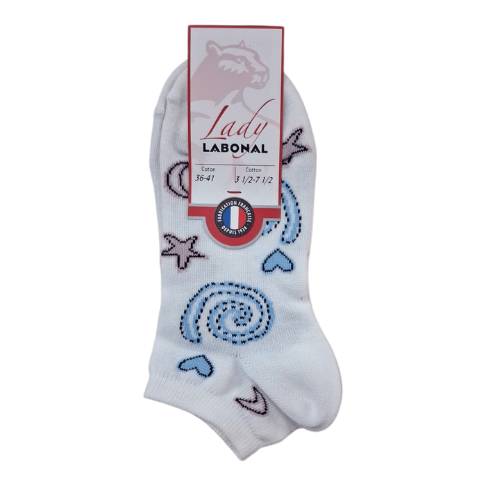 Mini-socquettes pour Femme en Coton - Touché doux - Blanc - 36-41 (B0212)