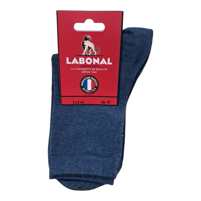 Chaussettes pour Femme en Coton - Touché doux - Marine chiné - 36-41 (B0214)