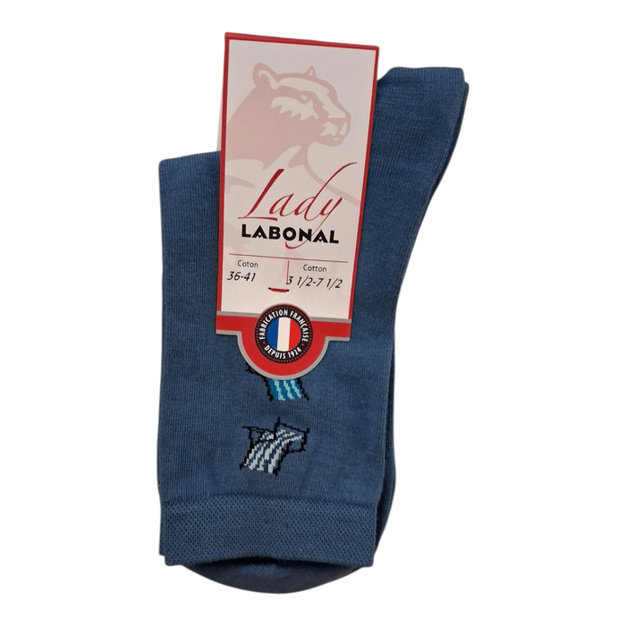 Chaussettes pour Femme en Coton - Touché doux - Bleu - 36-41 (B0232)