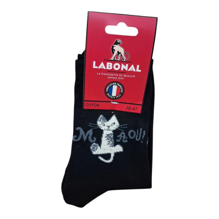 Chaussettes pour Femme en Coton - Touché doux - Noir - 36-41 (B0233)