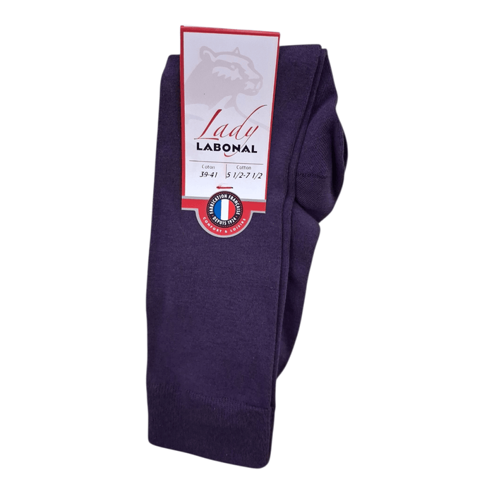 Mi-bas pour Femme en Coton - Touché doux - Prune - 39-41 (B0241)