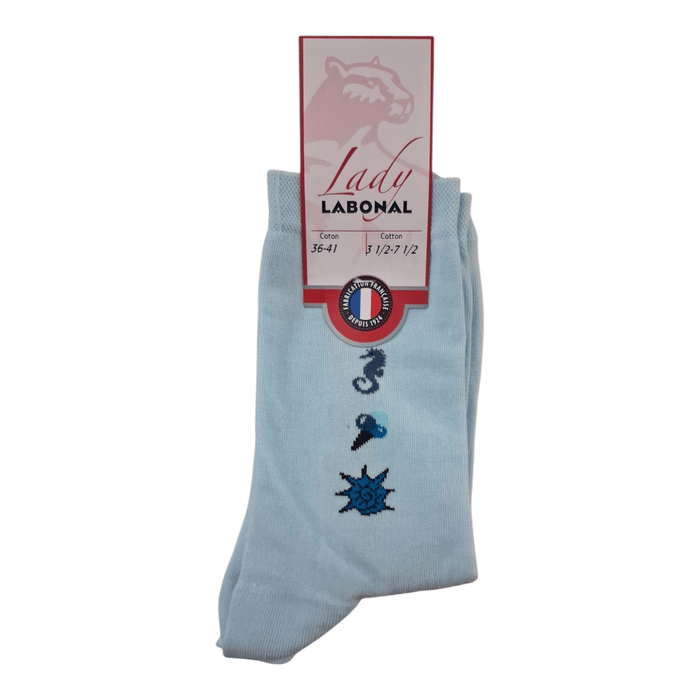 Chaussettes pour Femme en Coton - Touché doux - Turquoise - 36-41 (B0311)