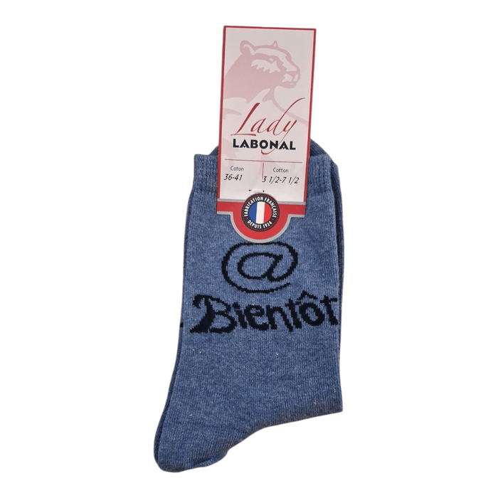 Chaussettes pour Femme en Coton - Touché doux - Bleu chiné - 36-41 (B0314)