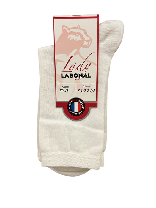 Chaussettes pour Femme en Coton - Touché doux - Blanc - 39-41 (B0324)