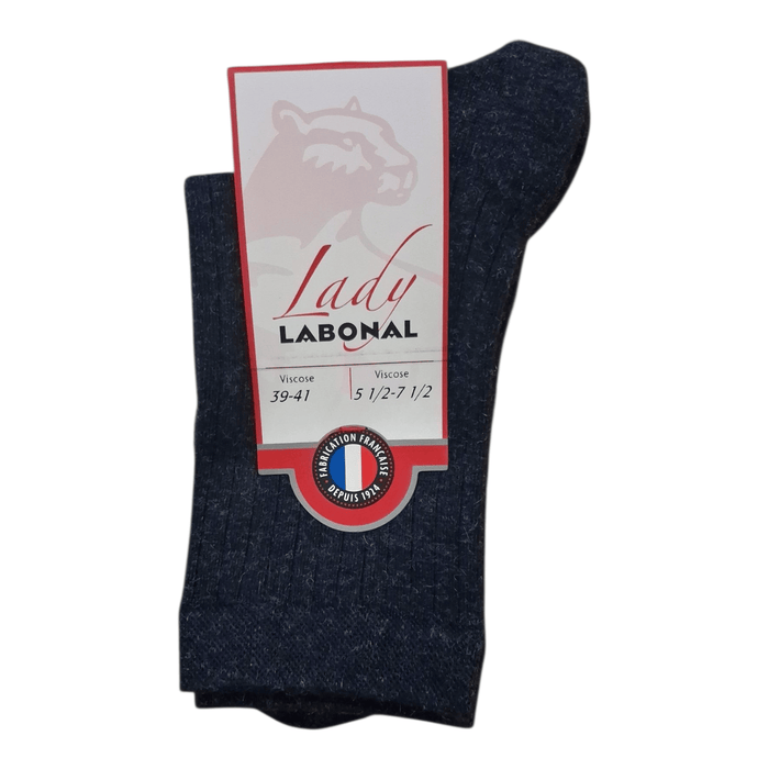 Chaussettes pour Femme en Viscose - Contient de la soie - Bleu chiné - 39-41 (B0341)